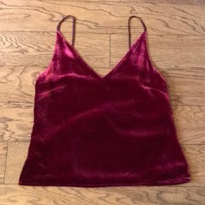 L’Agence maroon velvet cami